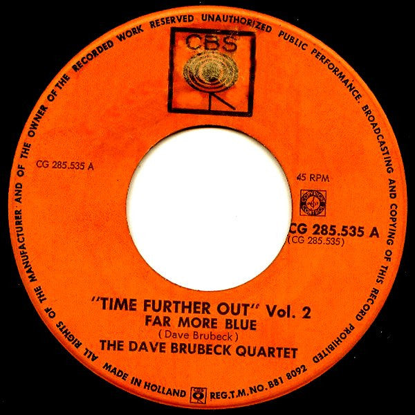 The Dave Brubeck Quartet : Time Further Out, Vol. 2  (Miro Reflections) (7", EP)