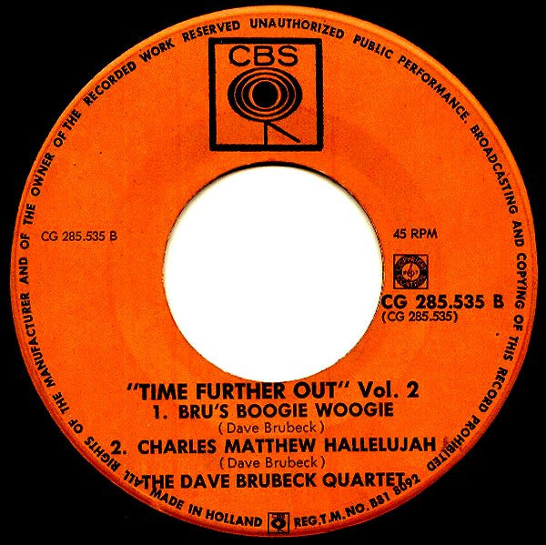The Dave Brubeck Quartet : Time Further Out, Vol. 2  (Miro Reflections) (7", EP)