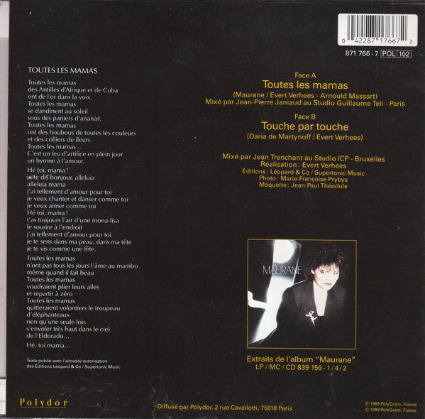 Maurane : Toutes Les Mamas (7", Single)