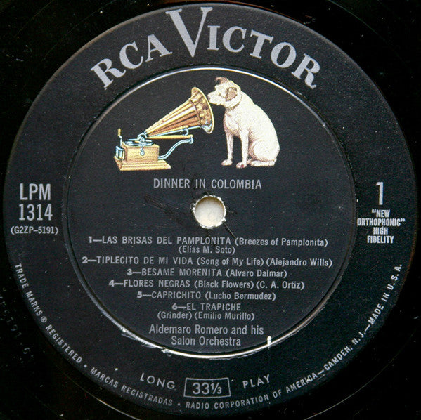 Aldemaro Romero And His Salon Orchestra : Dinner In Colombia (LP, Album)