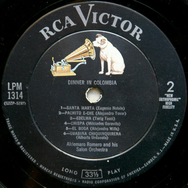 Aldemaro Romero And His Salon Orchestra : Dinner In Colombia (LP, Album)