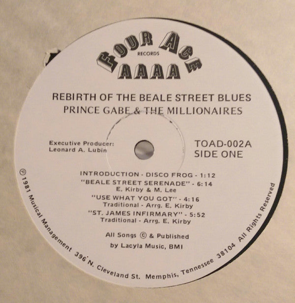 Prince Gabe And The Millionaires : Rebirth Of Beale St. Blues Vol. 2 (LP, Album)