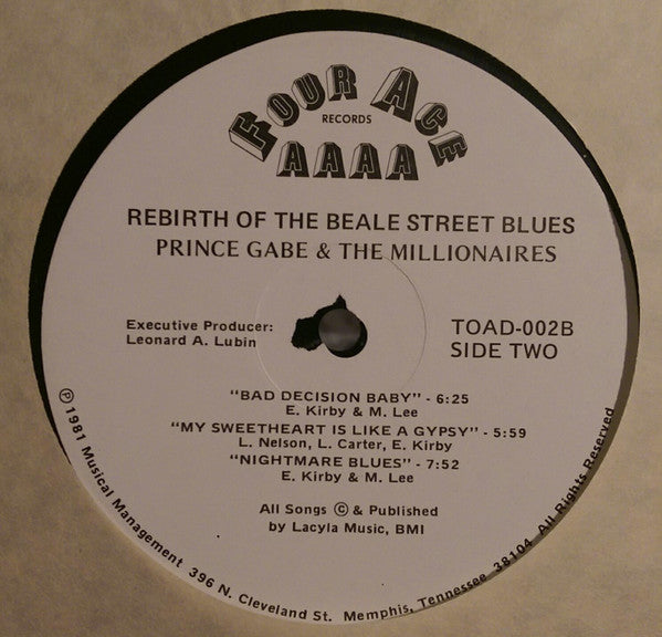 Prince Gabe And The Millionaires : Rebirth Of Beale St. Blues Vol. 2 (LP, Album)