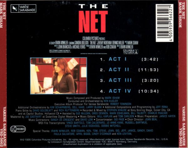 Mark Isham : The Net (Original Motion Picture Soundtrack) (CD, Album)