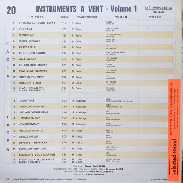 Various : Instruments A Vent - Volume 1 (LP)