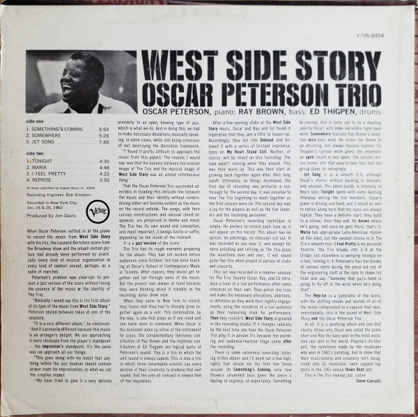 The Oscar Peterson Trio : West Side Story (LP, Album, Mono, RE)