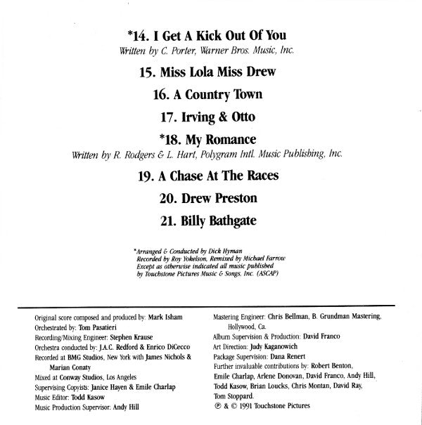 Mark Isham : Billy Bathgate (Music From The Original Soundtrack) (CD, Album)