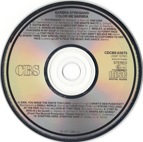 Barbra Streisand : Color Me Barbra (CD, Album, RE)