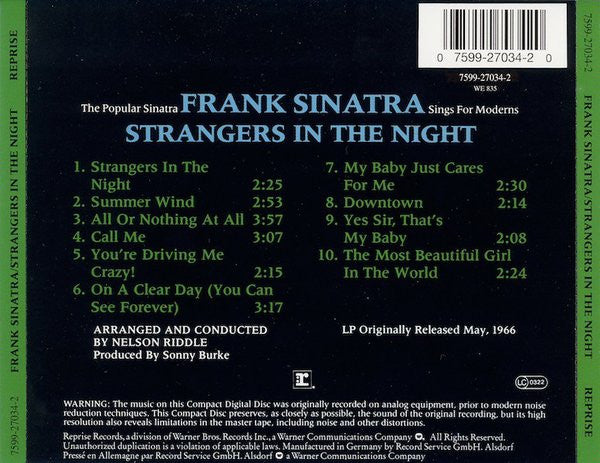 Frank Sinatra : Strangers In The Night (CD, Album, RE)