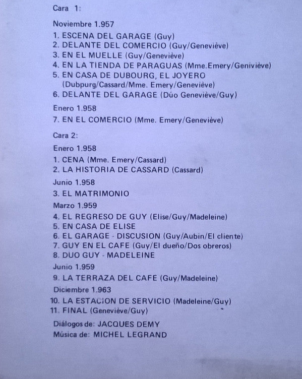 Michel Legrand : Los Paraguas De Cherbourgo (Banda Original Del Film) (LP, Album, RE)