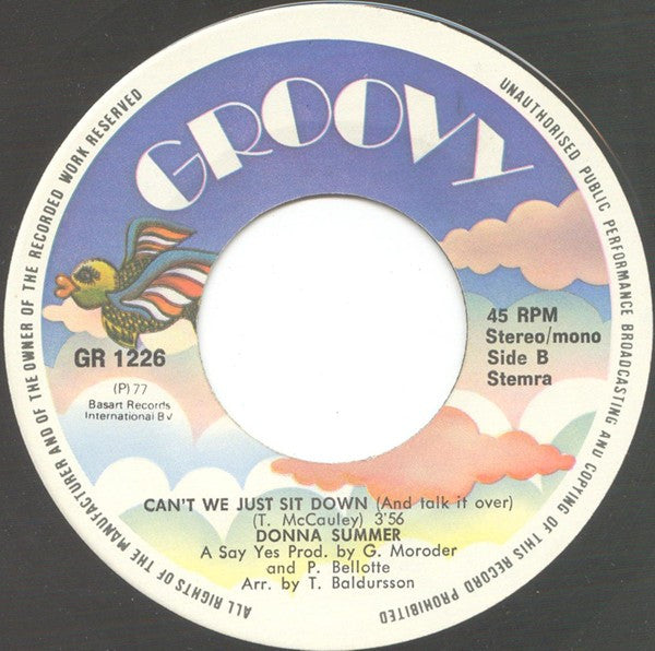 Donna Summer : I Feel Love / Can't We Just Sit Down (And Talk It Over) (7", Single)