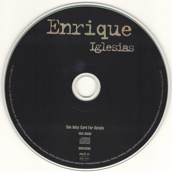 Enrique Iglesias : Enrique Iglesias (CD, Album)