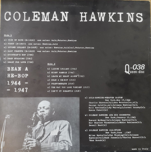 Coleman Hawkins : Bean A Re-Bop (LP, Comp, Mono)