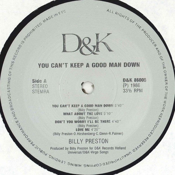 Billy Preston : You Can't Keep A Good Man Down (LP, Album)