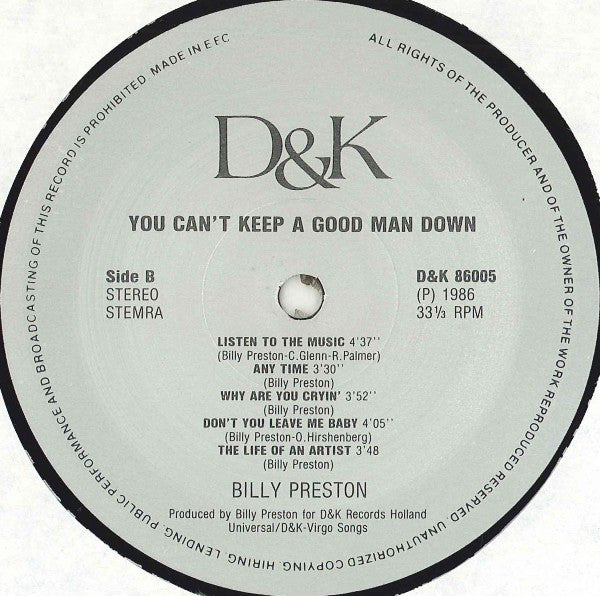 Billy Preston : You Can't Keep A Good Man Down (LP, Album)