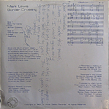 Mark Lewis (9) : Border Crossing (LP, Album)