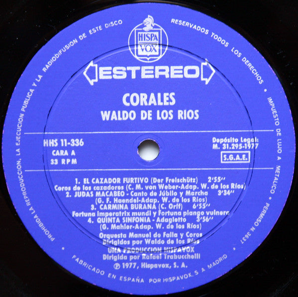 Waldo De Los Rios : Corales (LP, Album)