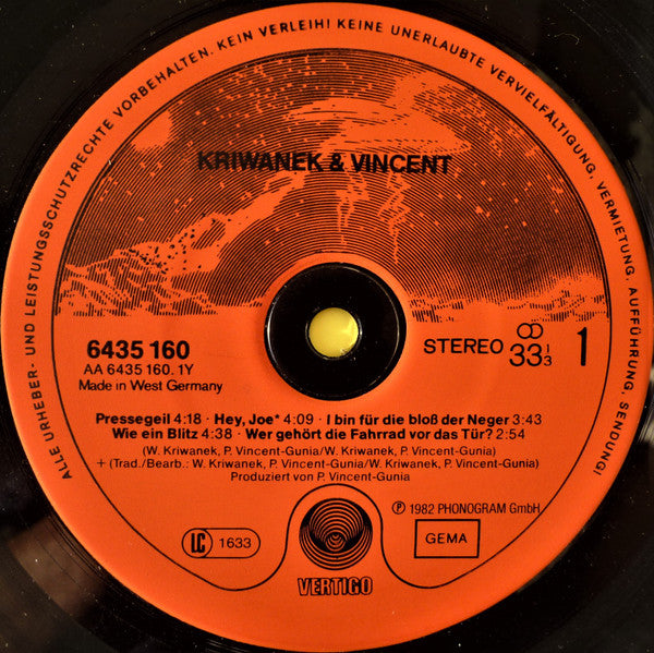 Wolle Kriwanek & Paul Vincent : Kriwanek & Vincent (LP, Album)