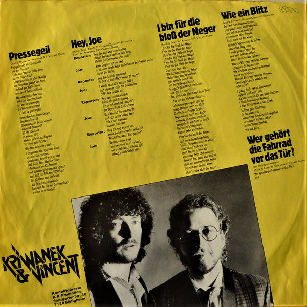 Wolle Kriwanek & Paul Vincent : Kriwanek & Vincent (LP, Album)