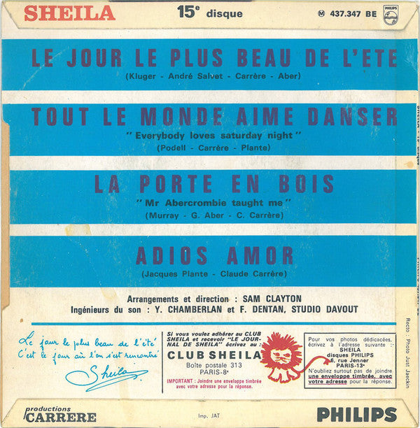 Sheila (5) : Adios Amor (7", EP, Gre)