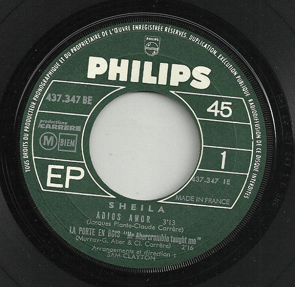 Sheila (5) : Adios Amor (7", EP, Gre)