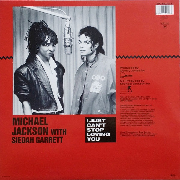 Michael Jackson : I Just Can't Stop Loving You (12", Maxi)