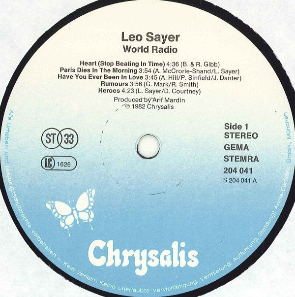 Leo Sayer : World Radio (LP, Album)