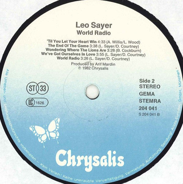 Leo Sayer : World Radio (LP, Album)