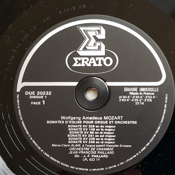 Wolfgang Amadeus Mozart - Marie-Claire Alain, Orchestre De Chambre Jean-François Paillard : Les Sonates D'Église Pour Orgue Et Orchestre (2xLP, Comp)