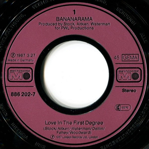 Bananarama : Love In The First Degree (7", Single)