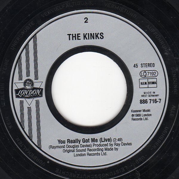 The Kinks : Down All The Days (Till 1992) (7", Single)