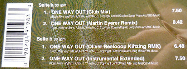 Niels Van Gogh : One Way Out (12", Maxi, Pic)