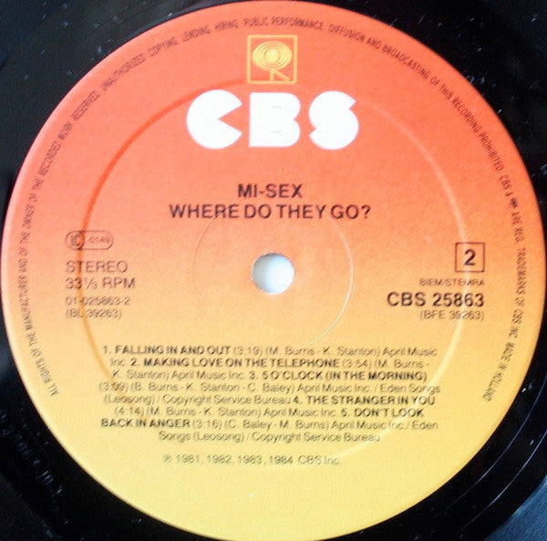 Mi-Sex : Where Do They Go? (LP, Album)