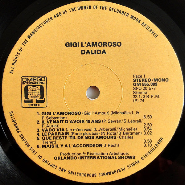 Dalida : Gigi L'Amoroso (LP, Comp)