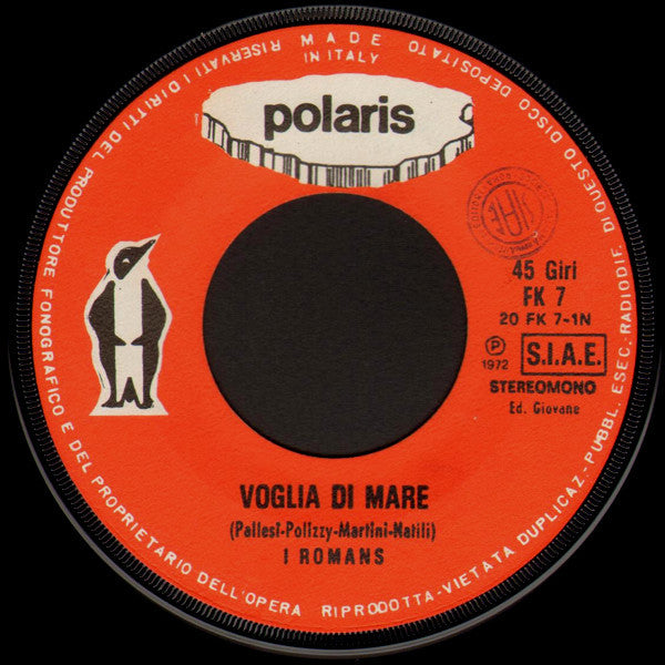 I Romans : Voglia Di Mare (7", Single, Mono)