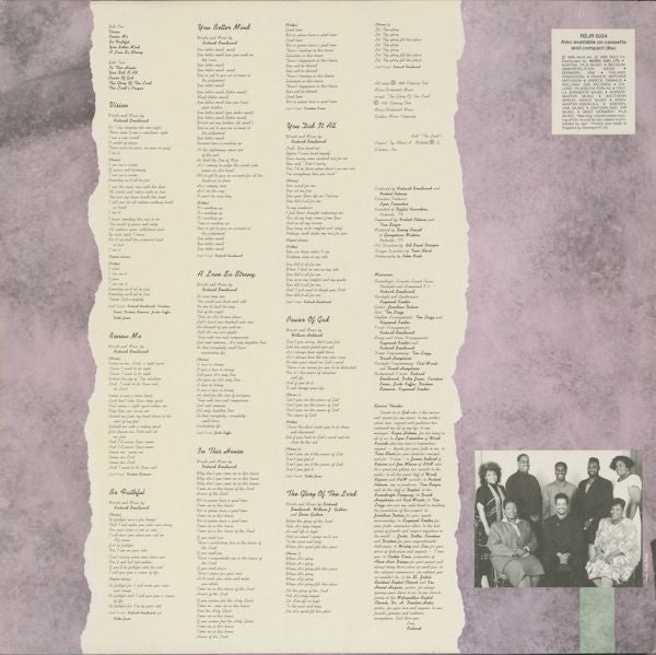 The Richard Smallwood Singers : Vision (LP, Album)