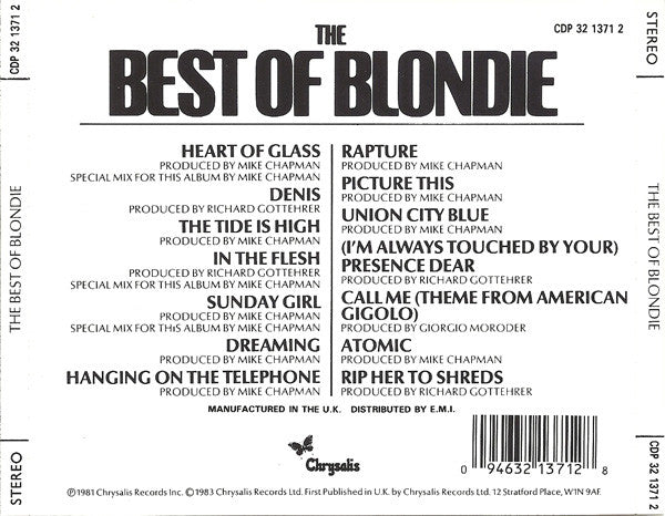 Blondie : The Best Of Blondie (CD, Comp, RE)