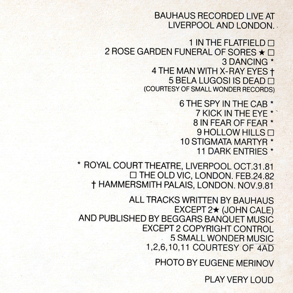 Bauhaus : Press The Eject And Give Me The Tape (LP, Album + 7", Bon)