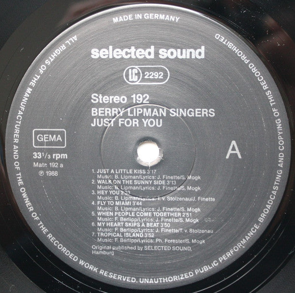 Berry Lipman Singers : Just For You (LP)
