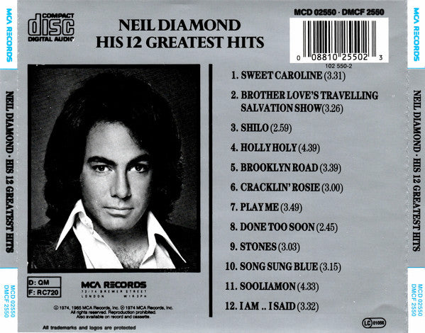 Neil Diamond : His 12 Greatest Hits (CD, Comp, RE)