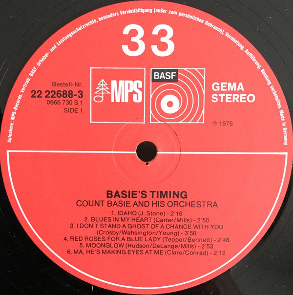 Count Basie Orchestra : Basie's Timing (2xLP, Album, RE)