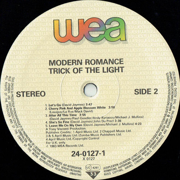 Modern Romance : Trick Of The Light (LP, Album)