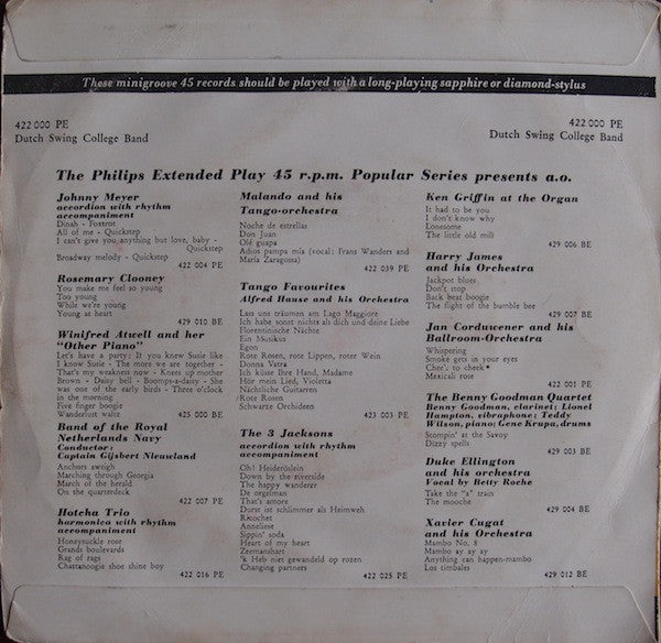 The Dutch Swing College Band With Sidney Bechet : King Porter Stomp (7", EP)