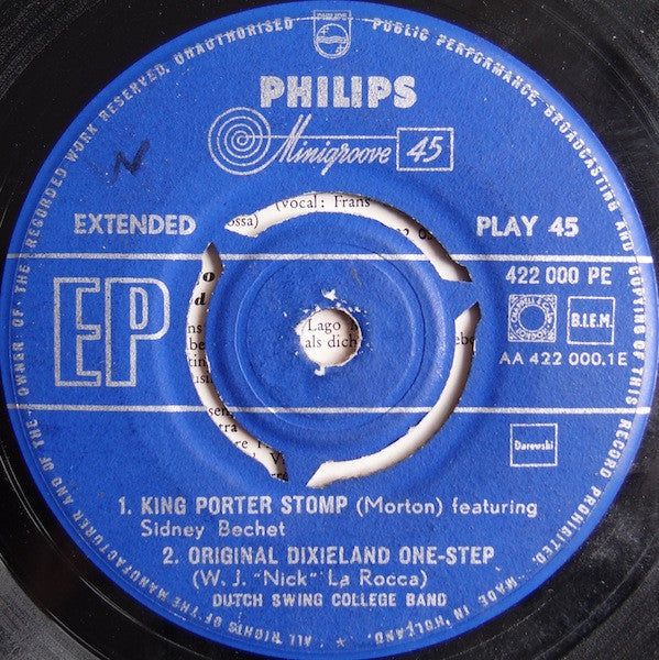 The Dutch Swing College Band With Sidney Bechet : King Porter Stomp (7", EP)