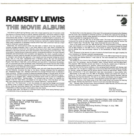 Ramsey Lewis : The Movie Album (LP, Album, Mono)