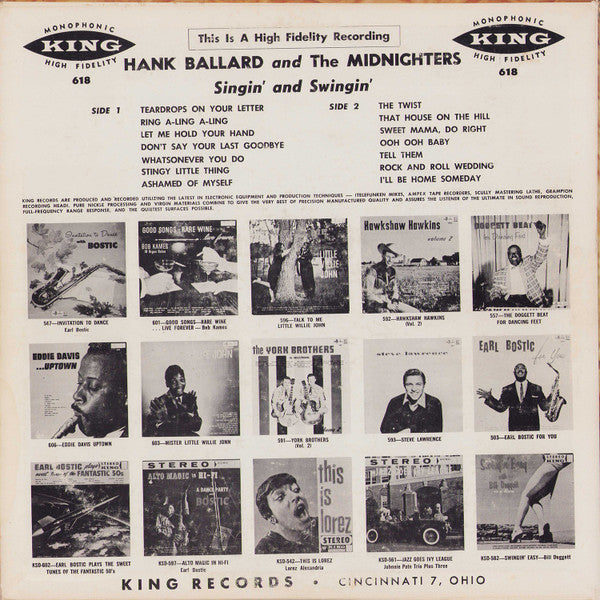 Hank Ballard & The Midnighters : Singin' And Swingin' (LP, Album)