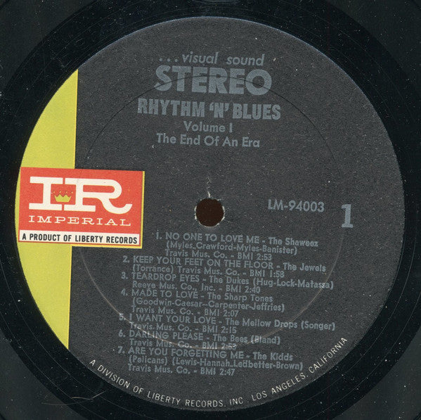 Various : Rhythm 'N' Blues Volume 1: The End Of An Era (LP, Comp, Mono)