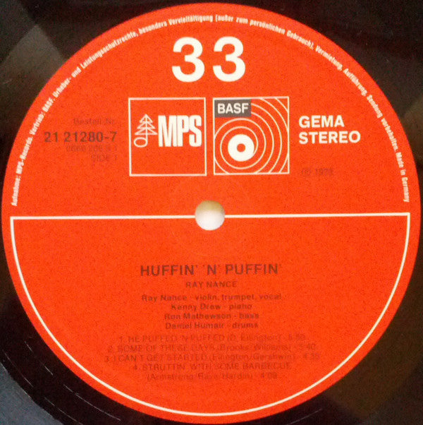 Ray Nance : Huffin'N'Puffin' (LP, Album)
