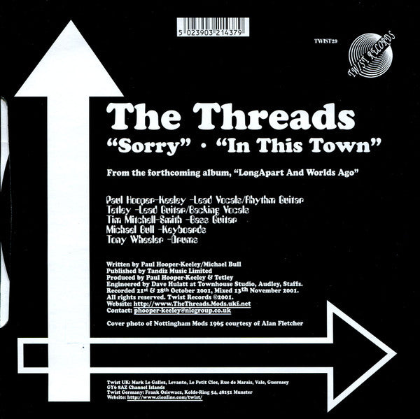 The Threads : Sorry / In This Town (7", Single)