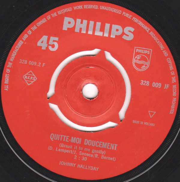 Johnny Hallyday : Ma Guitare / Quitte-Moi Doucement (7", Single, Mono)